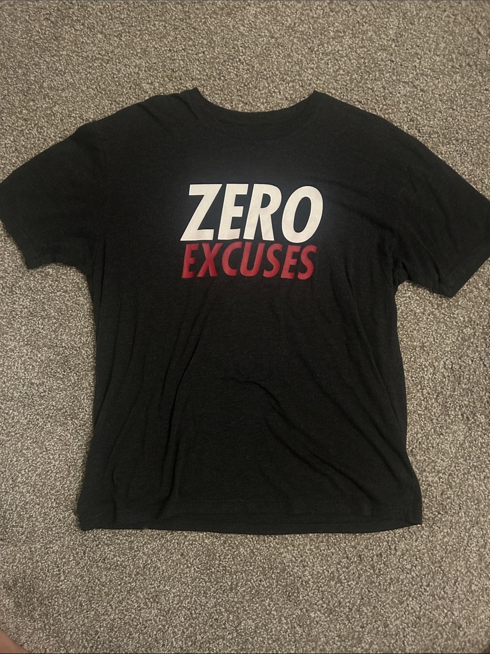 Men's Black 'Zero Excuses' Short Sleeve Graphic Tee